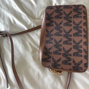 NWT Michael Kors Brown Monogram Crossbody Bag